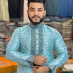 ইমপোর্টেড লাক্সারি কাতান এমব্রয়ডারি পাঞ্জাবি (Code-721)
