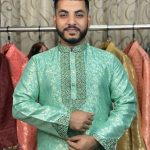ইমপোর্টেড লাক্সারি কাতান এমব্রয়ডারি পাঞ্জাবি (Code-723)