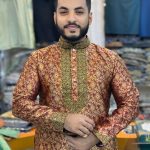 ইমপোর্টেড লাক্সারি কাতান এমব্রয়ডারি পাঞ্জাবি (Code-725)