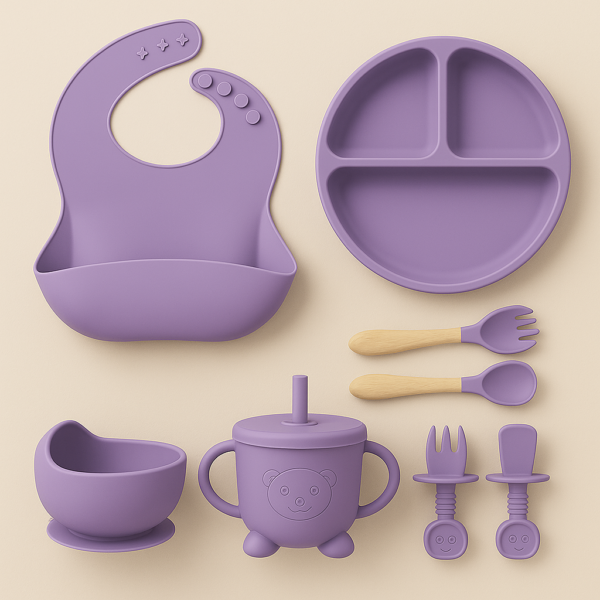 Silicone Baby Feeding Set - 8pcs - Image 3