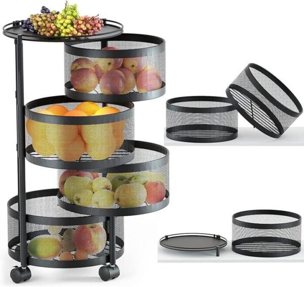 4-Layer Rotating Kitchen Storage Rack - Image 2